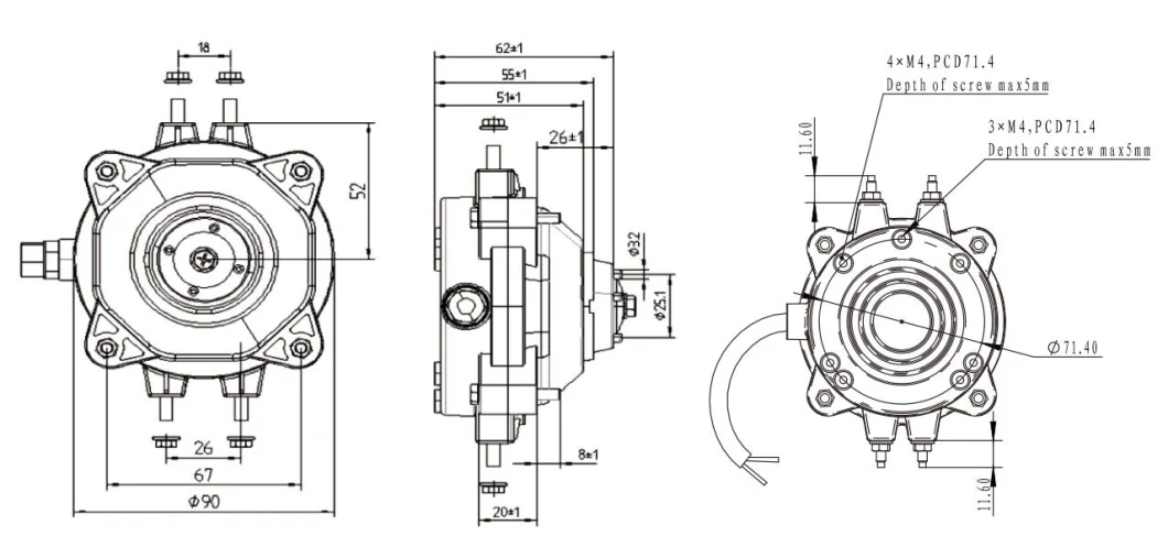 Beverage Freezer Cooler Refrigeration Parts Ec Brushless AC Fan Motor